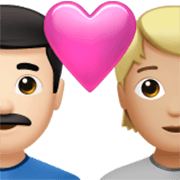 Emoji 👨🏻‍❤️‍🧑🏼 Coppia Con Cuore: uomo, persona, Carnagione Chiara, Carnagione Abbastanza Chiara su Apple iOS 17.4.
