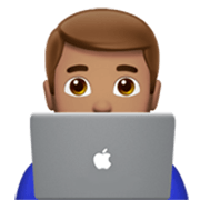 Émoji 👨🏽‍💻 Informaticien : Peau Légèrement Mate sur Apple iOS 17.4.