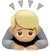 🙇🏼 Emoji Persona Haciendo Una Reverencia: Tono De Piel Claro Medio en Apple iOS 17.4.
