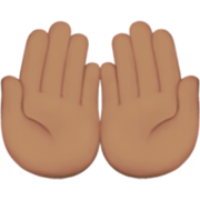 🤲🏽 Emoji Handflächen nach oben: mittlere Hautfarbe Apple iOS 17.4.