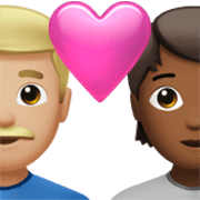 👨🏼‍❤️‍🧑🏾 Emoji Casal Apaixonado: Homem, Pessoa, Pele Morena Clara, Pele Morena Escura na Apple iOS 17.4.