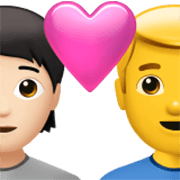 🧑🏻‍❤️‍👨 Emoji Casal Apaixonado: Pessoa, Homem, Pele Clara, Sem tom de pele na Apple iOS 17.4.