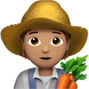 Emoji 🧑🏽‍🌾 Agricoltore: Carnagione Olivastra su Apple iOS 17.4.