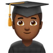 👨🏾‍🎓 Emoji Estudante: Pele Morena Escura na Apple iOS 17.4.