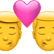 Emoji 👨‍❤️‍💋‍👨 Bacio Tra Coppia: Uomo E Uomo su Apple iOS 17.4.