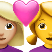 👩🏼‍❤️‍👩 Emoji Casal Apaixonado - Mulher: Pele Morena Clara, Mulher na Apple iOS 17.4.