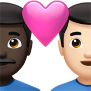 Emoji 👨🏿‍❤️‍👨🏻 Coppia Con Cuore - Uomo: Carnagione Scura, Uomo: Carnagione Chiara su Apple iOS 17.4.