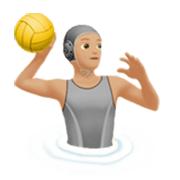 🤽🏼 Emoji Persona Jugando Al Waterpolo: Tono De Piel Claro Medio en Apple iOS 17.4.