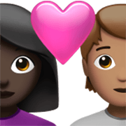 Couple Avec Cœur: Femme, Personne, Peau Foncée, Peau Légèrement Mate Apple iOS 17.4.
