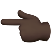 👈🏿 Emoji nach links weisender Zeigefinger: dunkle Hautfarbe Apple iOS 17.4.