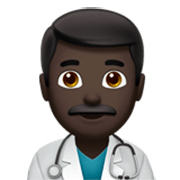 Emoji 👨🏿‍⚕️ Operatore Sanitario: Carnagione Scura su Apple iOS 17.4.