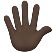🖐🏿 Emoji Mão Aberta Com Os Dedos Separados: Pele Escura na Apple iOS 17.4.