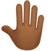 🤚🏾 Emoji erhobene Hand von hinten: mitteldunkle Hautfarbe Apple iOS 17.4.