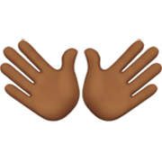👐🏾 Emoji Manos Abiertas: Tono De Piel Oscuro Medio en Apple iOS 17.4.