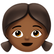 👧🏾 Emoji Niña: Tono De Piel Oscuro Medio en Apple iOS 17.4.