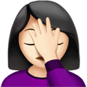🤦🏻‍♀️ Emoji sich an den Kopf fassende Frau: helle Hautfarbe Apple iOS 17.4.