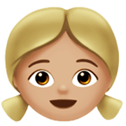 👧🏼 Emoji Niña: Tono De Piel Claro Medio en Apple iOS 17.4.