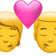 Emoji 🧑‍❤️‍💋‍👨 Bacio Tra Coppia: persona, uomo su Apple iOS 17.4.