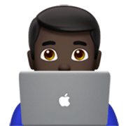 👨🏿‍💻 Emoji Tecnólogo: Tono De Piel Oscuro en Apple iOS 17.4.