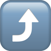 ⤴️ Emoji Flecha Derecha Curvándose Hacia Arriba en Apple iOS 17.4.