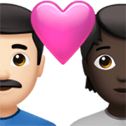 👨🏻‍❤️‍🧑🏿 Emoji Casal Apaixonado: Homem, Pessoa, Pele Clara, Pele Escura na Apple iOS 17.4.