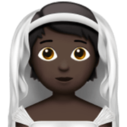 Émoji 👰🏿 Personne Mariée Avec Voile : Peau Foncée sur Apple iOS 17.4.