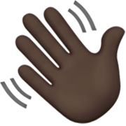 👋🏿 Emoji winkende Hand: dunkle Hautfarbe Apple iOS 17.4.