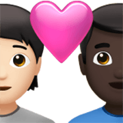 Couple Avec Cœur: Personne, Homme, Peau Claire, Peau Foncée Apple iOS 17.4.