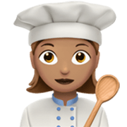 👩🏽‍🍳 Emoji Cocinera: Tono De Piel Medio en Apple iOS 17.4.