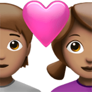 Emoji 🧑🏽‍❤️‍👩🏽 Coppia Con Cuore: persona, Donna, Carnagione Olivastra su Apple iOS 17.4.