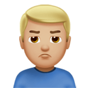 Emoji 🙎🏼‍♂️ Uomo Imbronciato: Carnagione Abbastanza Chiara su Apple iOS 17.4.