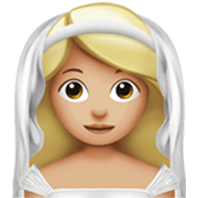 👰🏼‍♀️ Emoji Mujer Con Velo: Tono De Piel Claro Medio en Apple iOS 17.4.