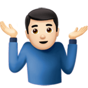 🤷🏻‍♂️ Emoji Hombre Encogido De Hombros: Tono De Piel Claro en Apple iOS 17.4.
