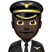 👨🏿‍✈️ Emoji Piloto Hombre: Tono De Piel Oscuro en Apple iOS 17.4.