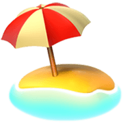 Emoji 🏖️ Spiaggia Con Ombrellone su Apple iOS 17.4.