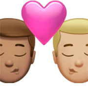 sich küssendes Paar - Mann: mittlere Hautfarbe, Mann: mittelhelle Hautfarbe Apple iOS 17.4.