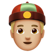 👲🏼 Emoji Mann mit chinesischem Hut: mittelhelle Hautfarbe Apple iOS 17.4.