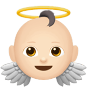 👼🏻 Emoji Bebé ángel: Tono De Piel Claro en Apple iOS 17.4.