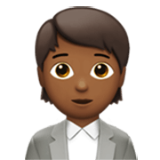 🧑🏾‍💼 Emoji Büroangestellte(r): mitteldunkle Hautfarbe Apple iOS 17.4.