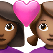 Liebespaar - Frau: mitteldunkle Hautfarbe, Frau: mittlere Hautfarbe Apple iOS 17.4.