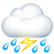 ⛈️ Emoji Wolke mit Blitz und Regen Apple iOS 17.4.