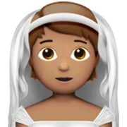 Émoji 👰🏽 Personne Mariée Avec Voile : Peau Légèrement Mate sur Apple iOS 17.4.