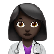 👩🏿‍⚕️ Emoji Profesional Sanitario Mujer: Tono De Piel Oscuro en Apple iOS 17.4.