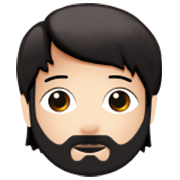 Emoji 🧔🏻 Uomo Con La Barba: Carnagione Chiara su Apple iOS 17.4.