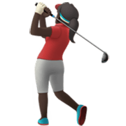 Emoji 🏌🏿‍♀️ Golfista Donna: Carnagione Scura su Apple iOS 17.4.