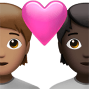 Émoji 🧑🏽‍❤️‍🧑🏿 Couple Avec Cœur: Personne, Personne, Peau Légèrement Mate, Peau Foncée sur Apple iOS 17.4.