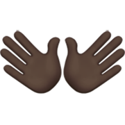 👐🏿 Emoji Mãos Abertas: Pele Escura na Apple iOS 17.4.