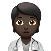 🧑🏿‍⚕️ Emoji Arzt/Ärztin: dunkle Hautfarbe Apple iOS 17.4.