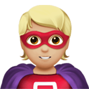 🦸🏼 Emoji Super-herói: Pele Morena Clara na Apple iOS 17.4.