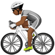 🚴🏾 Emoji Persona En Bicicleta: Tono De Piel Oscuro Medio en Apple iOS 17.4.